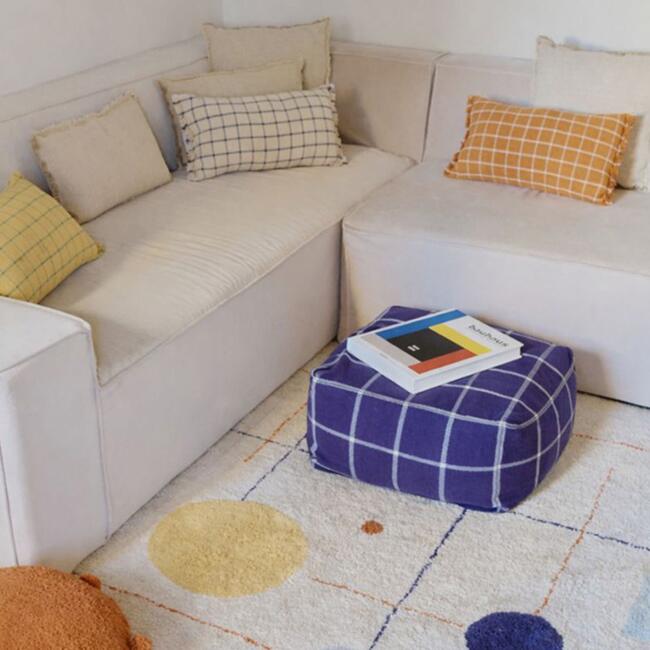 Pouf Geo Block Navy Blue