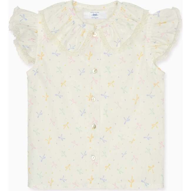 Nicky Hilton x La Coqueta Ivory Bow Olivia Girl Shirt