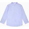 Nicky Hilton x La Coqueta Blue Stripe Nicholai Long Sleeve Boy Shirt - Shirts - 1 - thumbnail