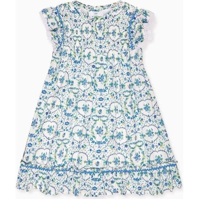 Nicky Hilton x La Coqueta Blue Bow Floral Lily-Grace Girl Empire Dress
