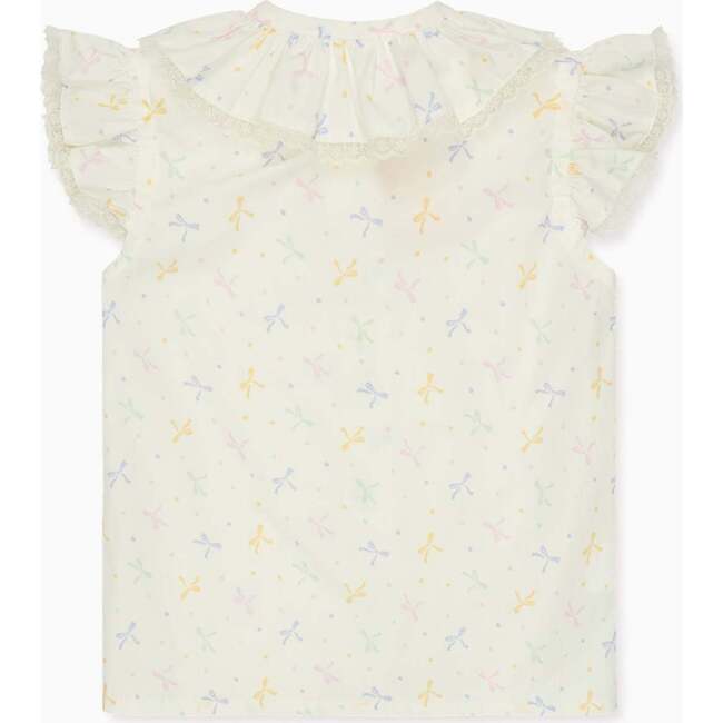 Nicky Hilton x La Coqueta Ivory Bow Olivia Girl Shirt - Blouses - 4