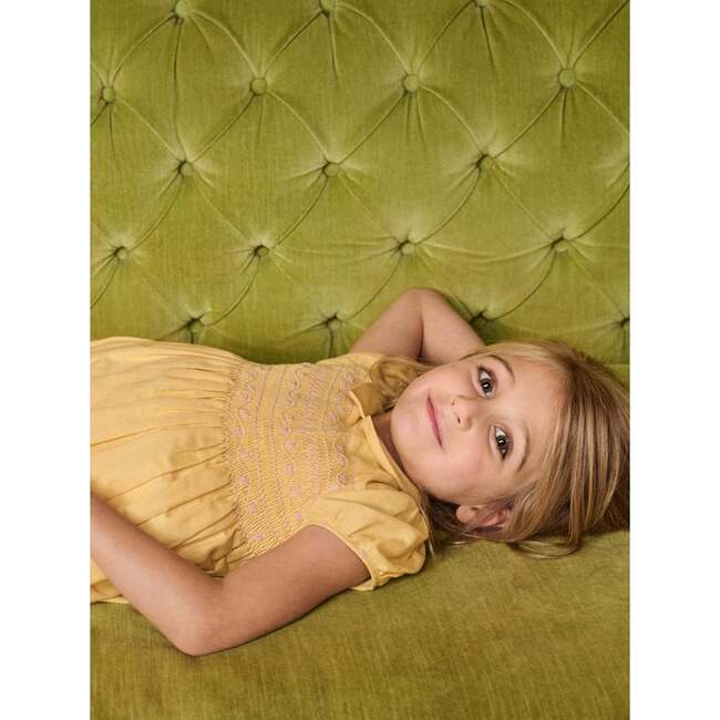 Nicky Hilton x La Coqueta Lemon Dolly Girl Hand-Smocked Dress