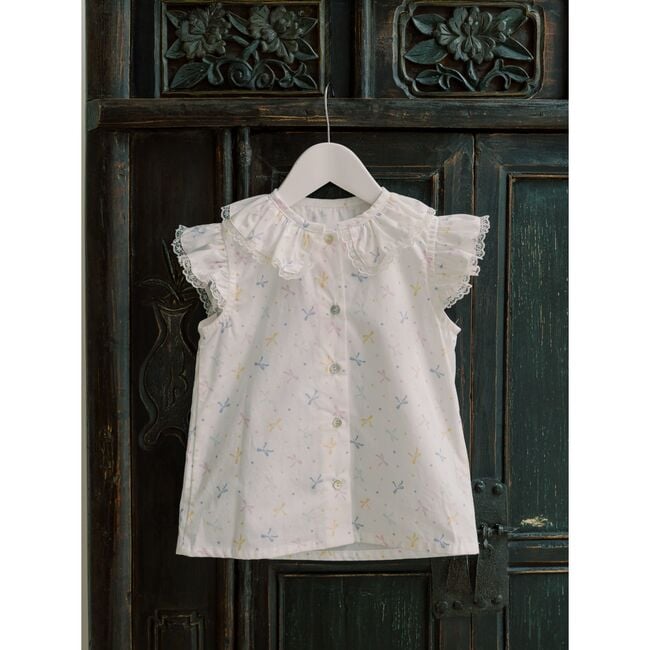 Nicky Hilton x La Coqueta Ivory Bow Olivia Girl Shirt - Blouses - 5