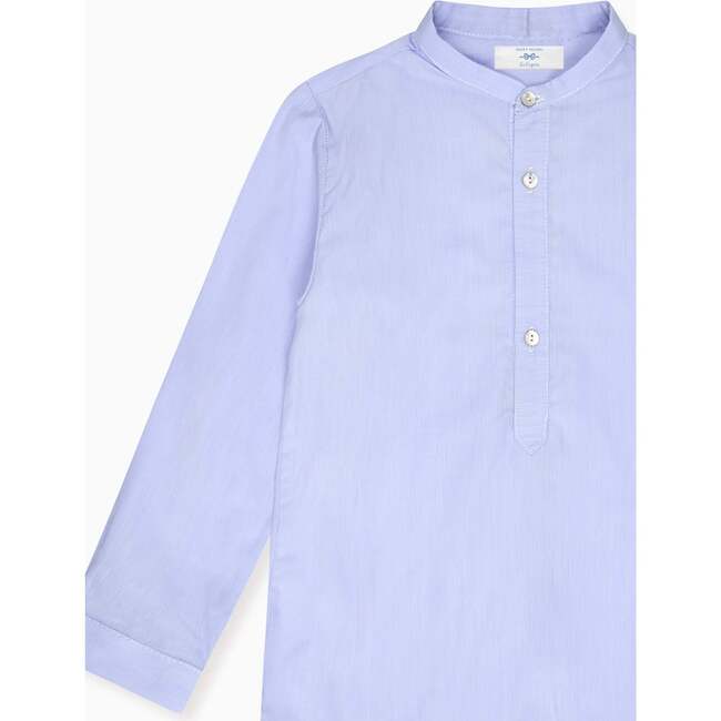Nicky Hilton x La Coqueta Blue Stripe Nicholai Long Sleeve Boy Shirt - Shirts - 3