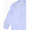 Nicky Hilton x La Coqueta Blue Stripe Nicholai Long Sleeve Boy Shirt - Shirts - 3