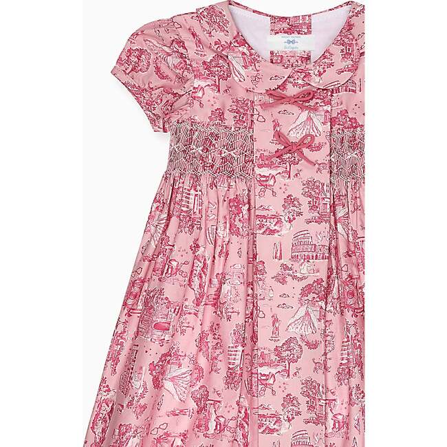 Nicky Hilton x La Coqueta Pink Toile de Jouy Theodora Girl Hand-Smocked Dress - Dresses - 3