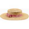 Nicky Hilton x La Coqueta Pink Toile de Jouy Portia Girl Straw Hat - Hats - 1 - thumbnail