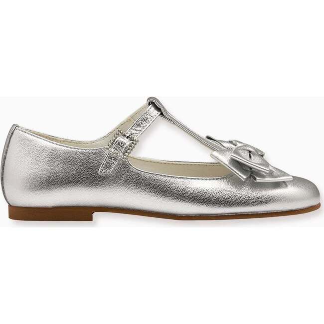 Nicky Hilton x La Coqueta Silver Tessa Leather Girl T-Bar Shoes - T-Straps - 4