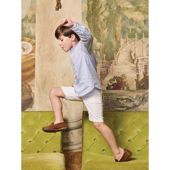 Nicky Hilton x La Coqueta Blue Stripe Nicholai Long Sleeve Boy Shirt - Shirts - 5