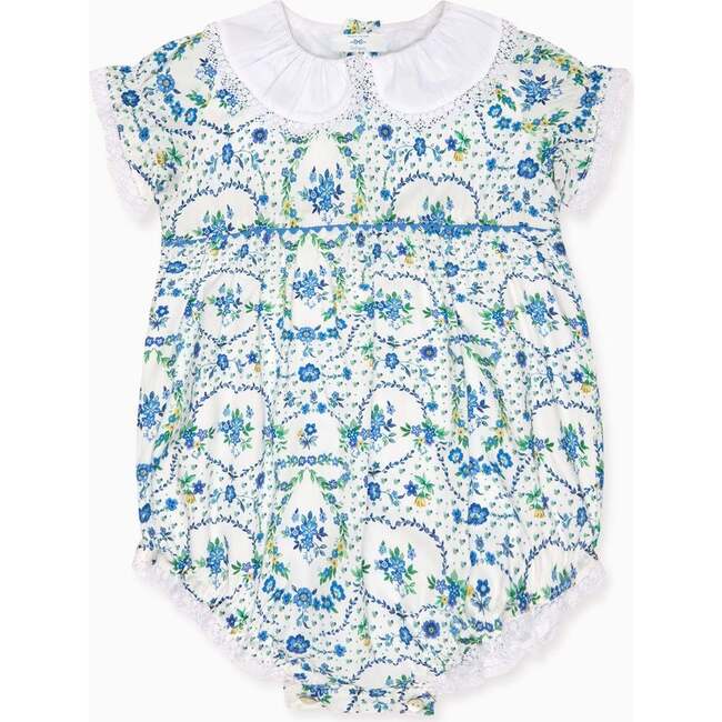 Nicky Hilton x La Coqueta Blue Bow Floral Lily-Grace Baby Girl Romper