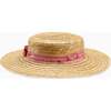 Nicky Hilton x La Coqueta Pink Toile de Jouy Portia Girl Straw Hat - Hats - 3 - thumbnail