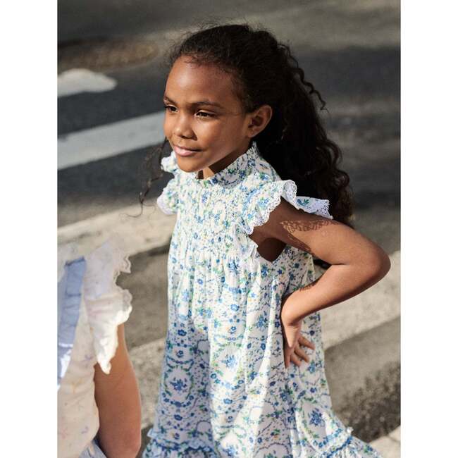 Nicky Hilton x La Coqueta Blue Bow Floral Lily-Grace Girl Empire Dress - Dresses - 5