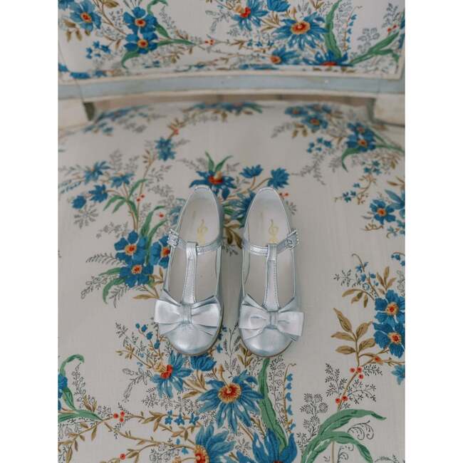 Nicky Hilton x La Coqueta Silver Tessa Leather Girl T-Bar Shoes - T-Straps - 5