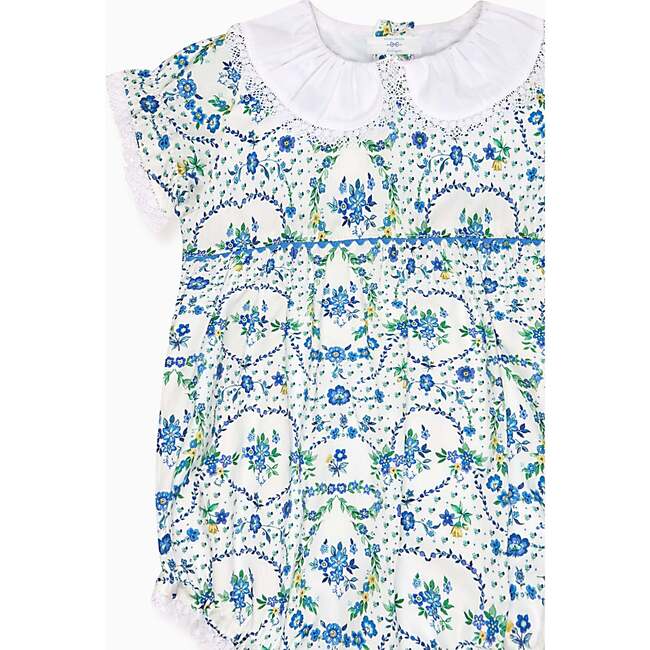 Nicky Hilton x La Coqueta Blue Bow Floral Lily-Grace Baby Girl Romper - Rompers - 3