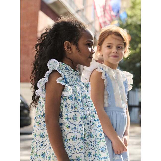 Nicky Hilton x La Coqueta Blue Bow Floral Lily-Grace Girl Empire Dress - Dresses - 6