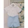 Nicky Hilton x La Coqueta Blue Stripe Chasen Baby Boy Set - Mixed Apparel Set - 6 - thumbnail