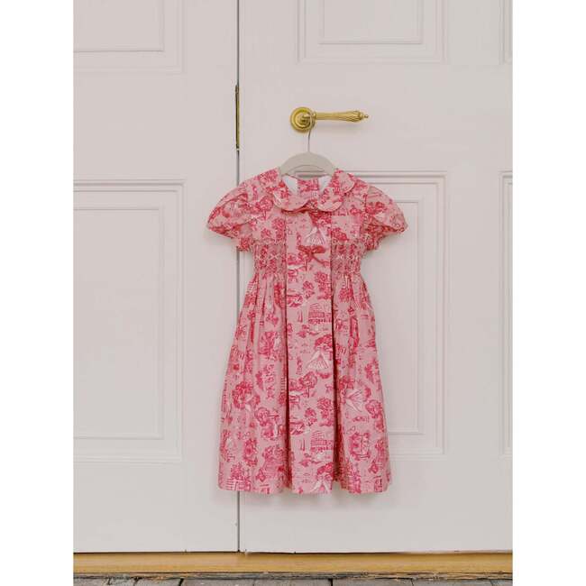 Nicky Hilton x La Coqueta Pink Toile de Jouy Theodora Girl Hand-Smocked Dress - Dresses - 6