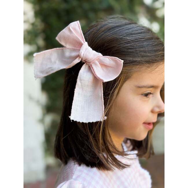 Bow, Pink Linen