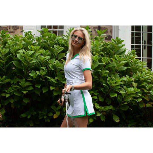 Stacy Tee, White & Green