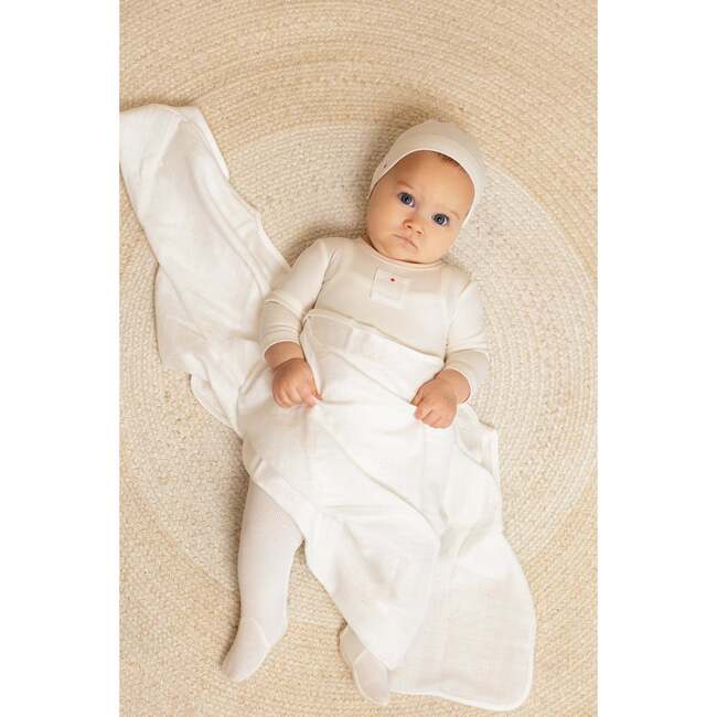 Teddy Patch Footie And Beanie, Boys