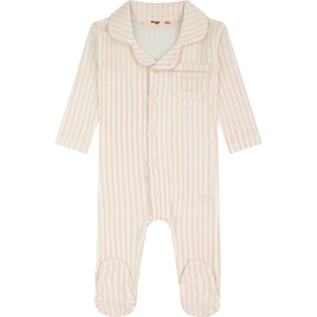 Striped Button Down Footie, Girls