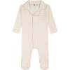 Striped Button Down Footie, Girls - Footie Pajamas - 1 - thumbnail
