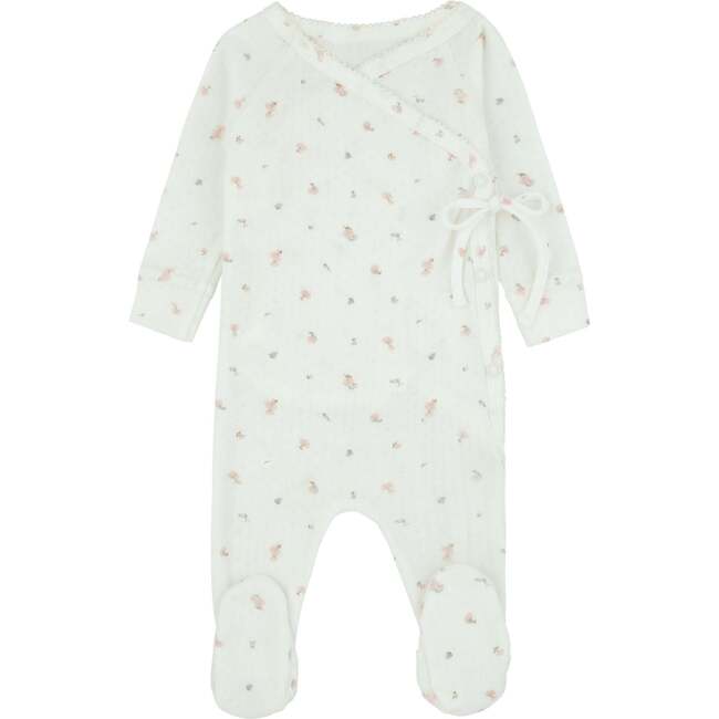 Pointelle Printed Wrap Footie, Girls