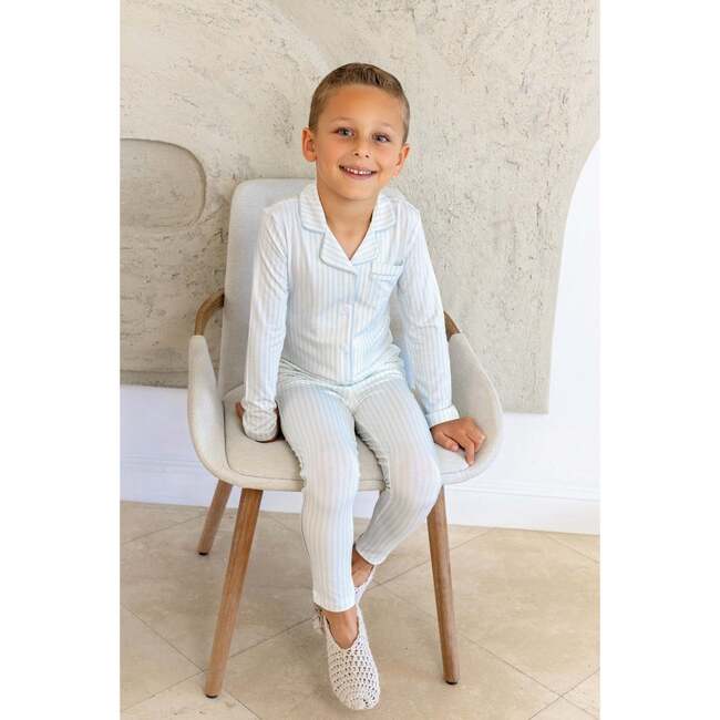 Striped Button Down Footie, Boys - Footie Pajamas - 3