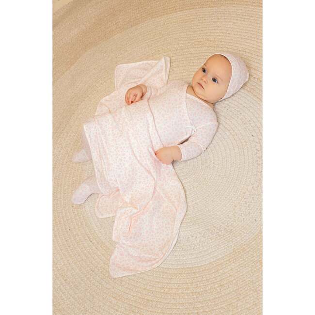 Floral Printed Wrap Footie And Beanie, Girls