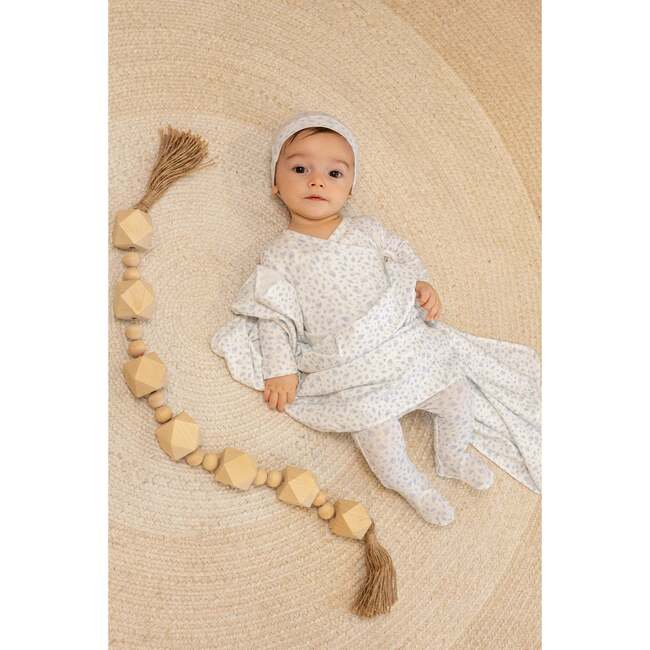 Floral Printed Wrap Footie And Beanie, Boys