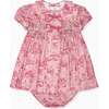 Nicky Hilton x La Coqueta Pink Toile de Jouy Theodora Baby Girl Hand-Smocked Set - Dresses - 1 - thumbnail