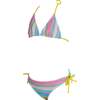 Rainbow Striped Triangle with Side Tie Details Two Piece Bikini - Two Pieces - 1 - thumbnail