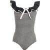 Off Shoulder Gingham One Piece Swimsuit - One Pieces - 1 - thumbnail