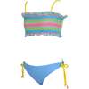 Rainbow Stripe Bandeau Side Tie Bottoms Two Piece Bikini - One Pieces - 1 - thumbnail