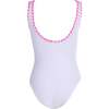 Textured Pink Embroidery One Piece Swimsuit - One Pieces - 2