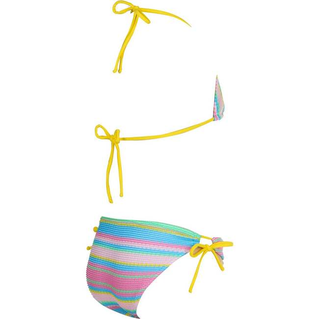 Rainbow Striped Triangle with Side Tie Details Two Piece Bikini - Two Pieces - 4