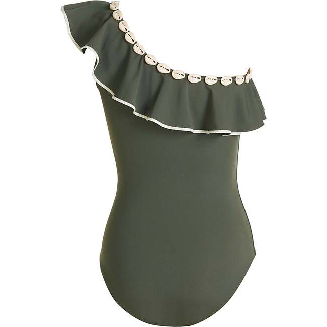 One Shoulder Ruffle with Shell Detail One Piece Swimsuit - One Pieces - 3