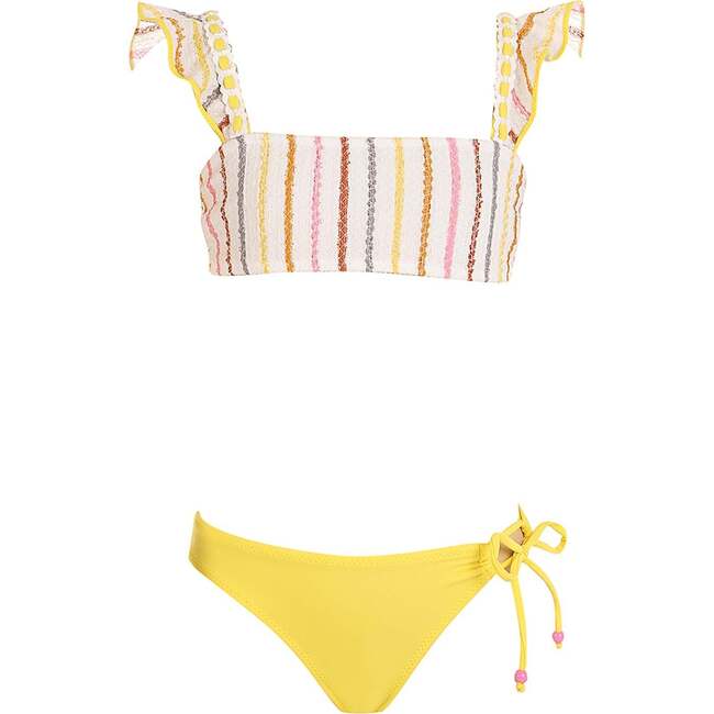 Multi Color Striped Bandeau Two Piece Bikini