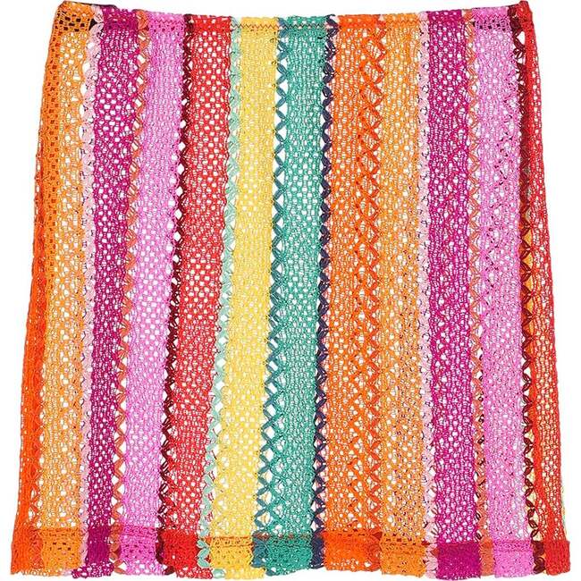 Multi Color Mesh Cover Up Skirt