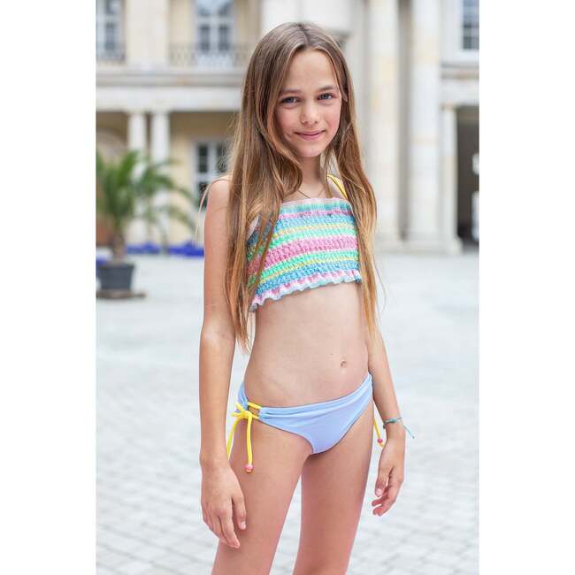 Rainbow Stripe Bandeau Side Tie Bottoms Two Piece Bikini - One Pieces - 4