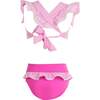 Ruffled Square Neck with Ric Rac Detail Two Piece Swimsuit - Two Pieces - 4 - thumbnail