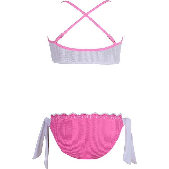 Textured Embroidery Edging Two Piece Bikini - Two Pieces - 6