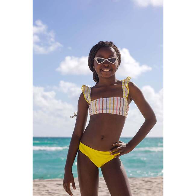 Multi Color Striped Bandeau Two Piece Bikini