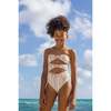 Multi Color Striped Cutout Heart-Shaped Buckles One Piece Swimsuit - One Pieces - 3