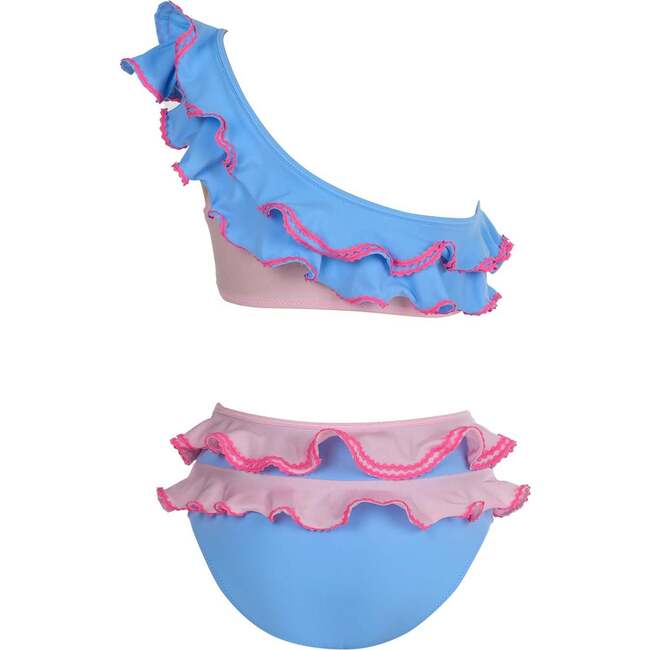 One Shoulder Multi Ruffle with Ric Rac Detail Two Piece Bikini - Two Pieces - 5
