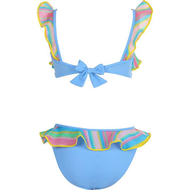 Multi Color Striped Ruffle with Trim Two Piece Bikini - Two Pieces - 4