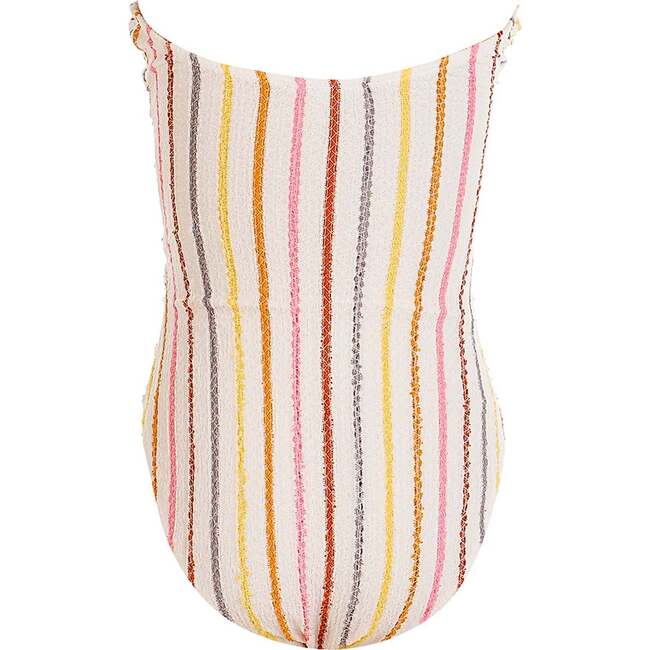 Multi Color Striped Cutout Heart-Shaped Buckles One Piece Swimsuit - One Pieces - 4