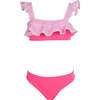 Bandeau Tiered Ruffle Color Blocked Two Piece Bikini - Two Pieces - 1 - thumbnail