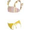 Multi Color Striped Bandeau Two Piece Bikini - Two Pieces - 3