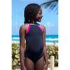 High Impact Sporty Neon Color Block One Piece Swimsuit - One Pieces - 3